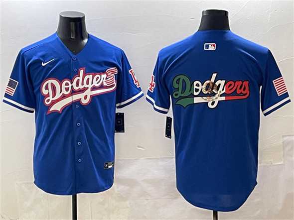 Men%27s Los Angeles Dodgers Team Big Logo Royal With American Flag Patch Limited Stitched Jersey->los angeles dodgers->MLB Jersey